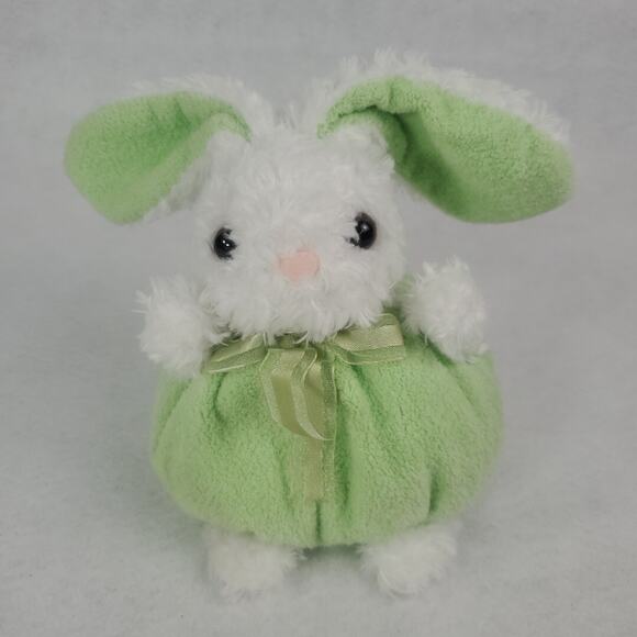 Friendzies Bunny Rabbit Plush White Green 6 Inch Target 2001 Stuffed Animal Toy - Picture 2 of 8